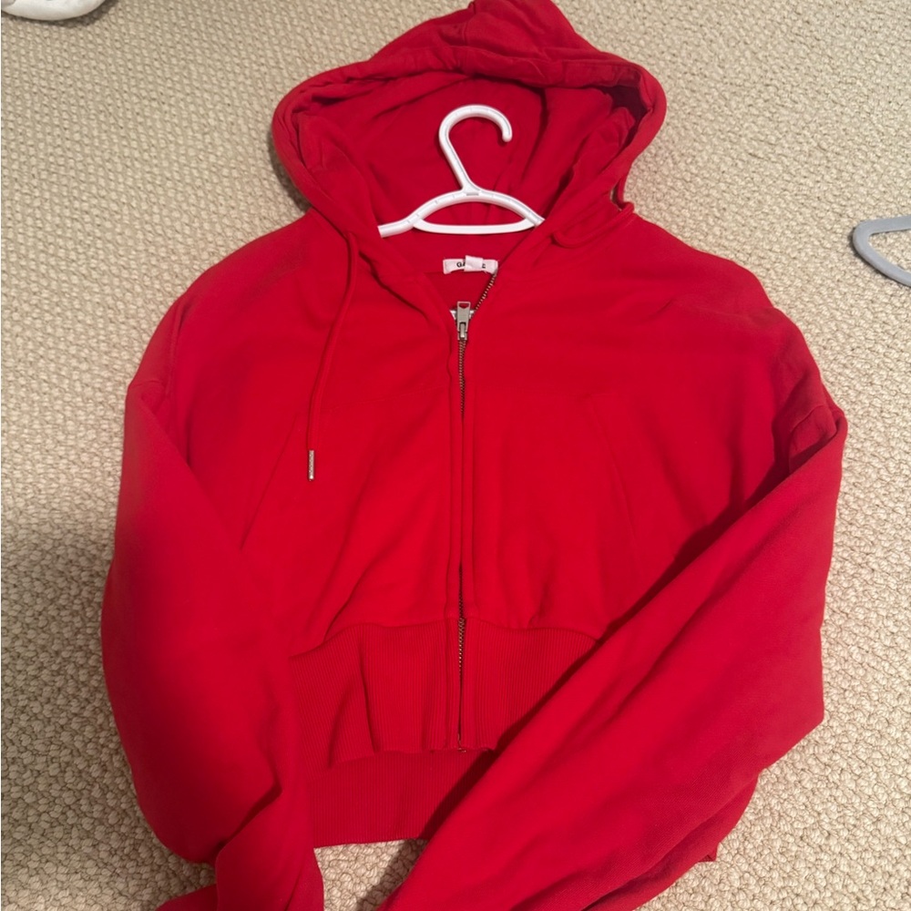 red garage zip up